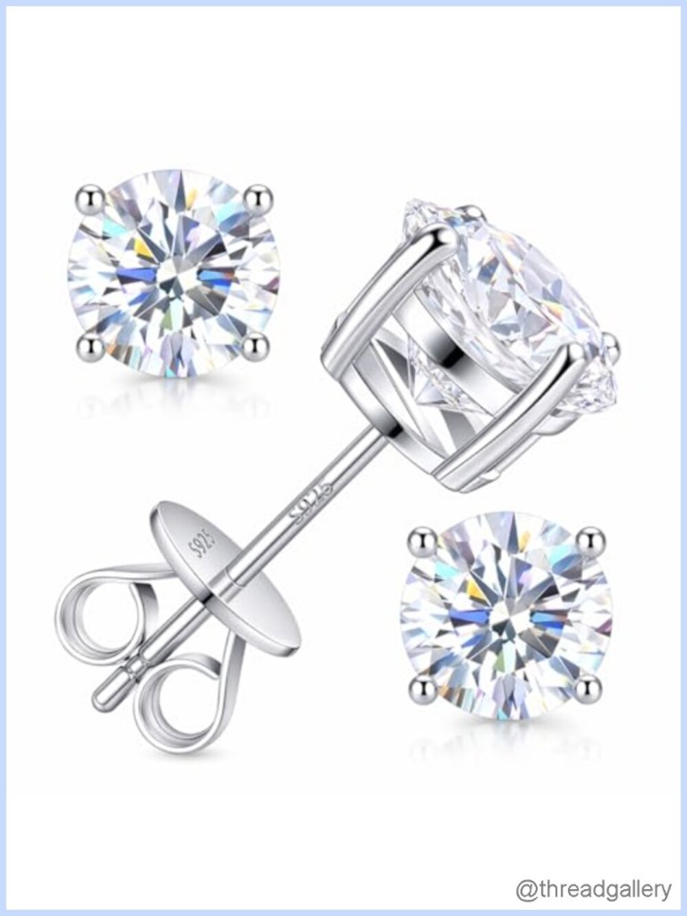 Moissanite Stud Earrings 925 Sterling Silver 1 CTTW Diamond Alternative